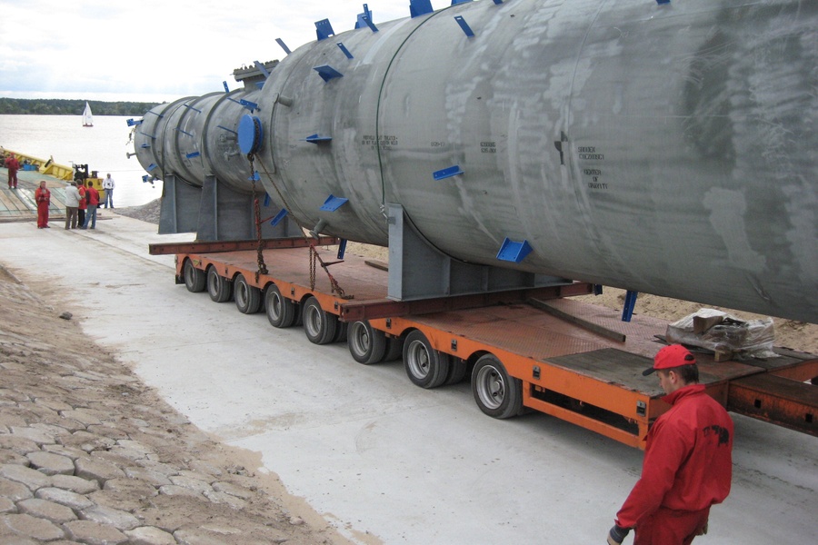 Transport separatorów o łącznej wadze 205 tony z Płocka do LOTOS Gdańsk