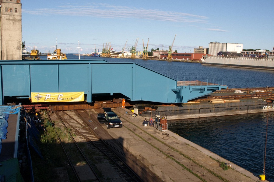 Przeładunek rampy kolejowej dla portu w Trelleborgu